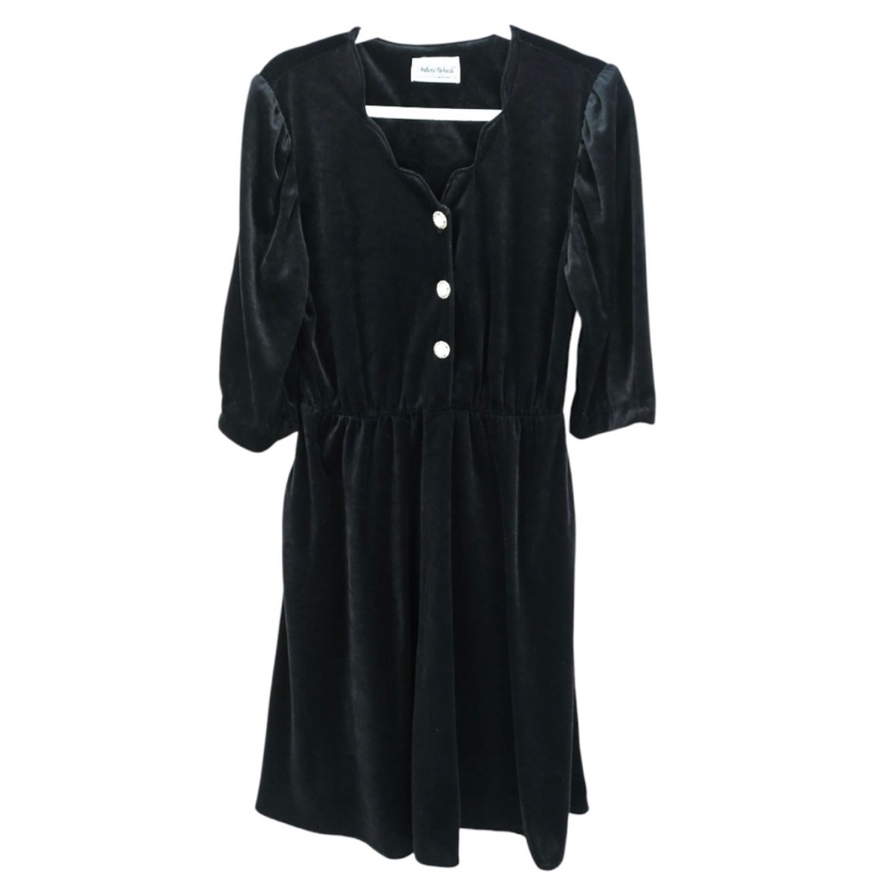 Vintage X Anthony Richards Women 10 Velvet Scalloped Dress Witchy Gothic